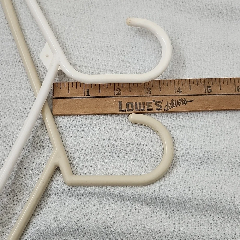 Set of 40 White and Cream Plastic Hangers